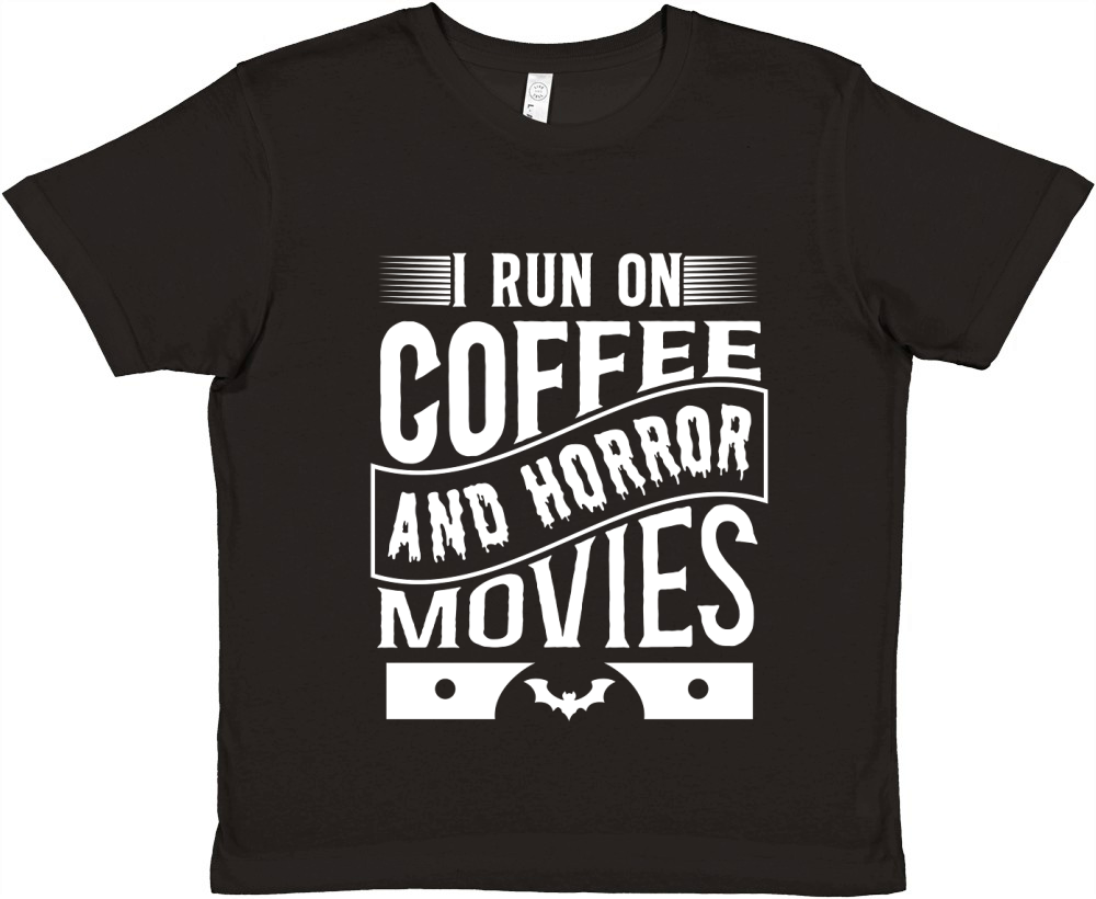 I run on coffef and horror movies 05 Premium Kids Crewneck T-shirt