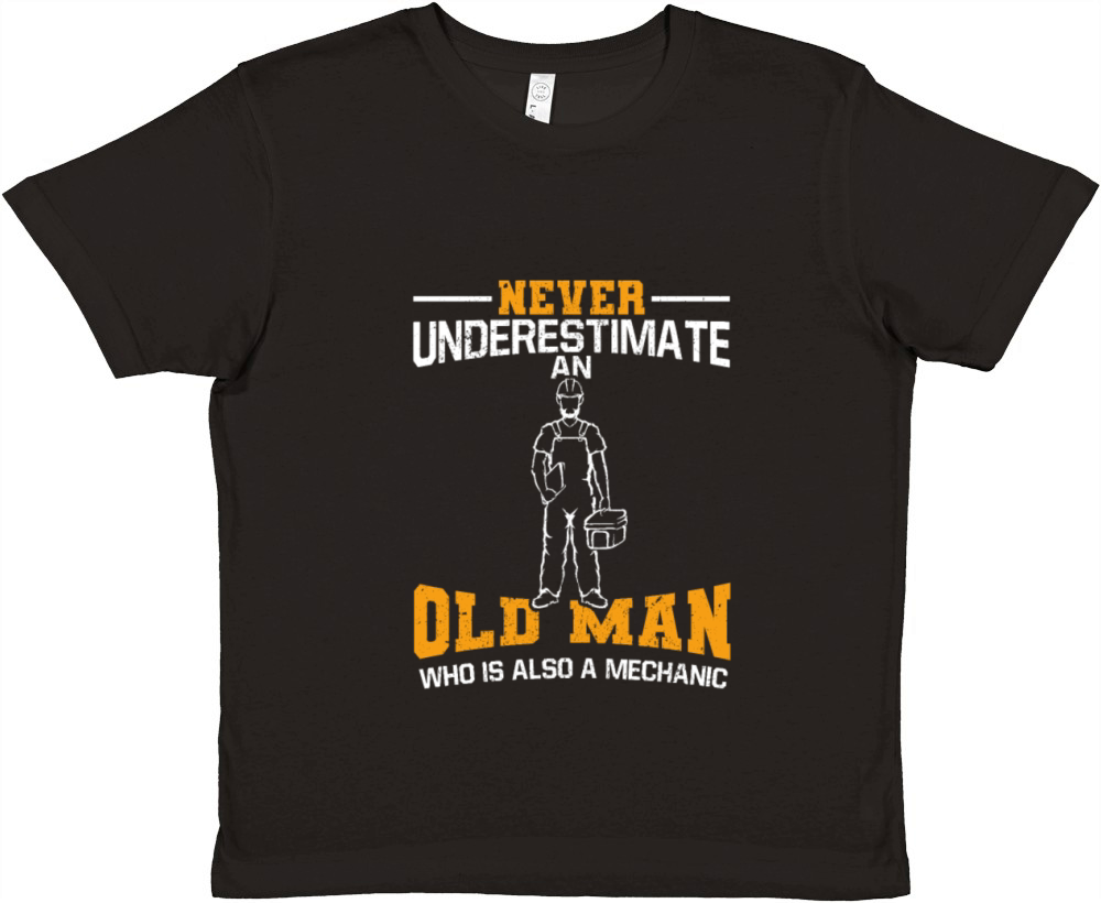 Never Underestimate An Old Man Who Is Mechanic Premium Kids Crewneck T-shirt