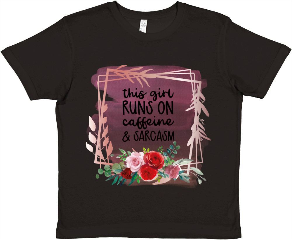 this girl runs on Premium Kids Crewneck T-shirt