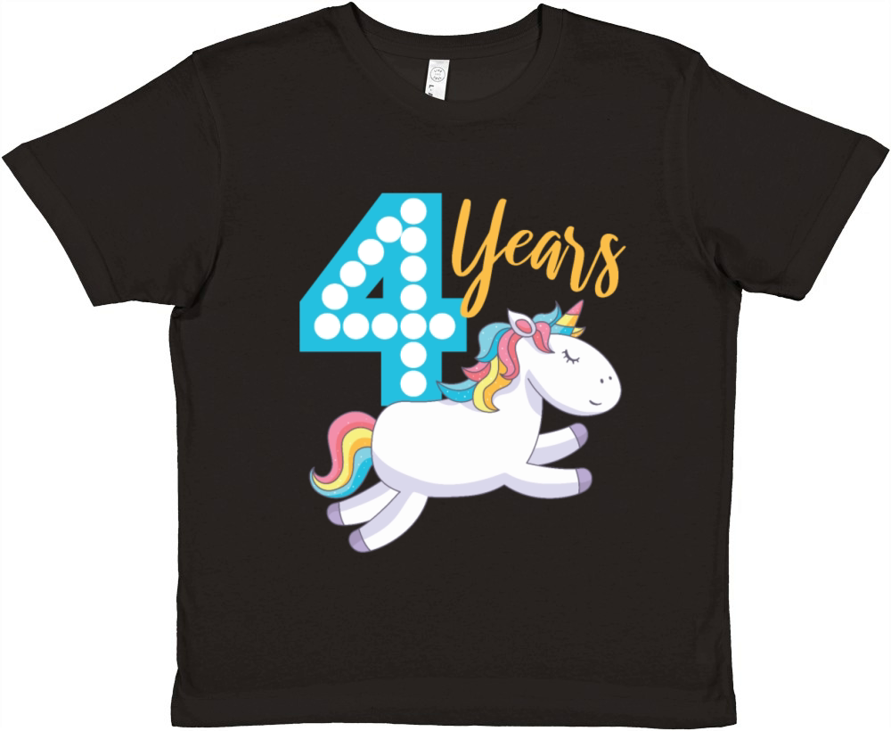 Unicorn 4th birthday Premium Kids Crewneck T-shirt