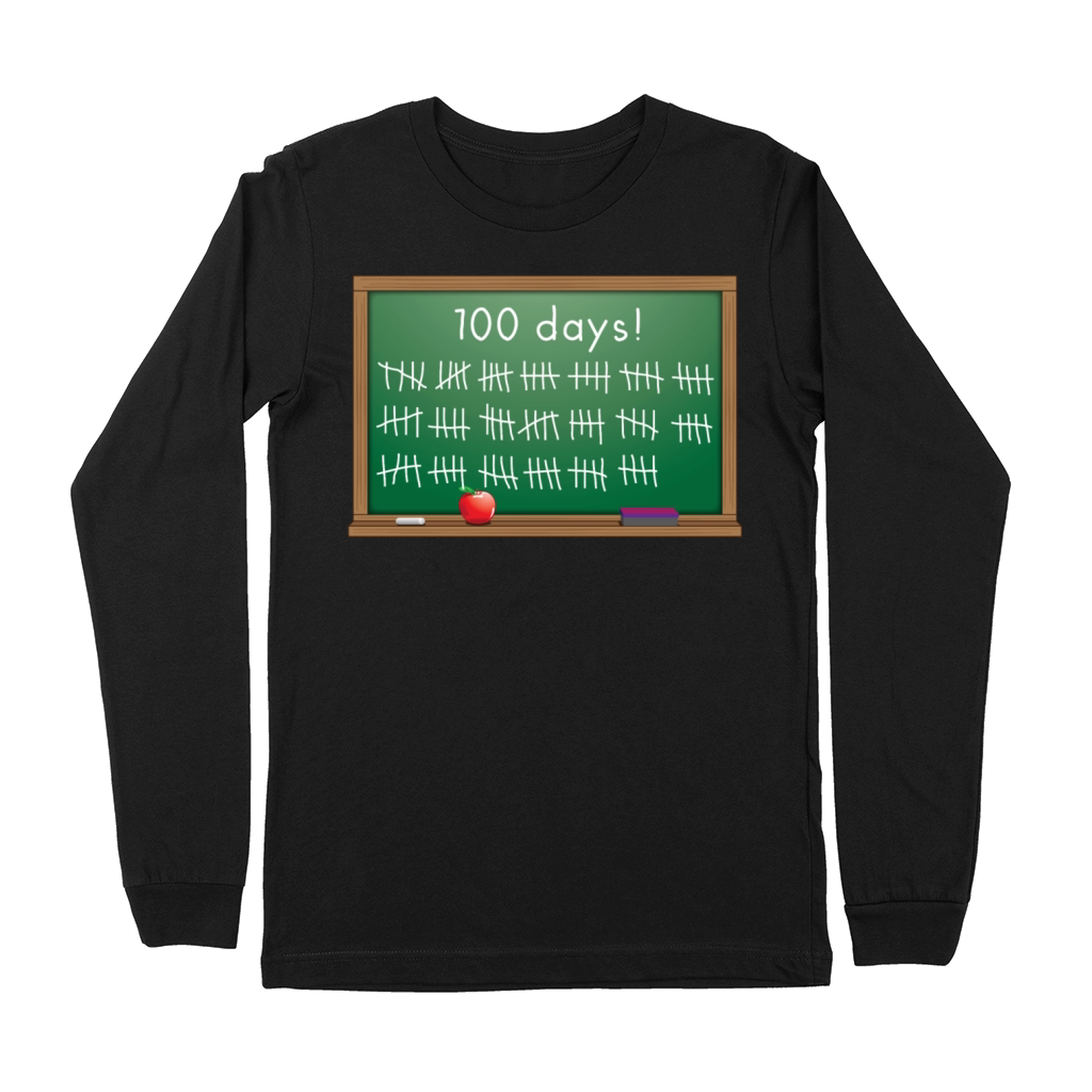 100 days of school chalkboard Premium Long Sleeve
