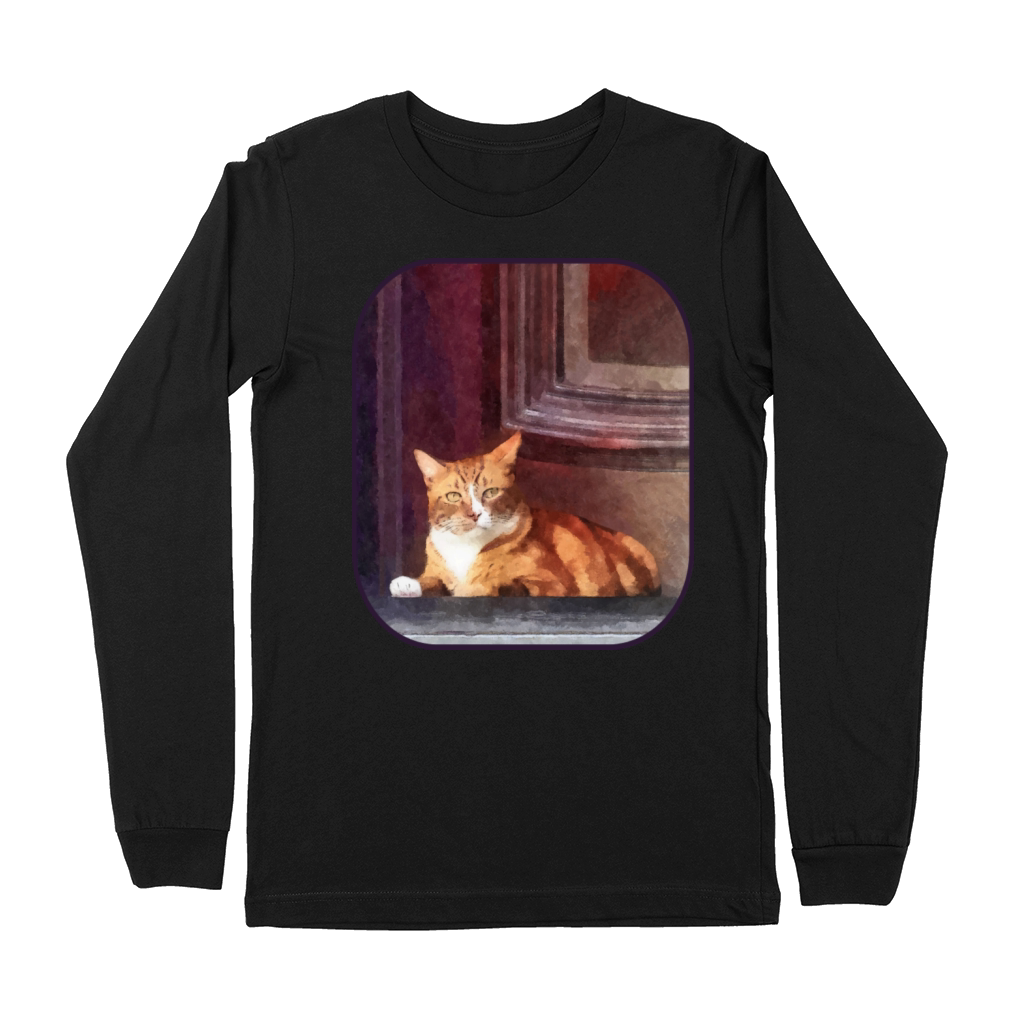 Cats - Orange Tabby in Doorway Premium Long Sleeve