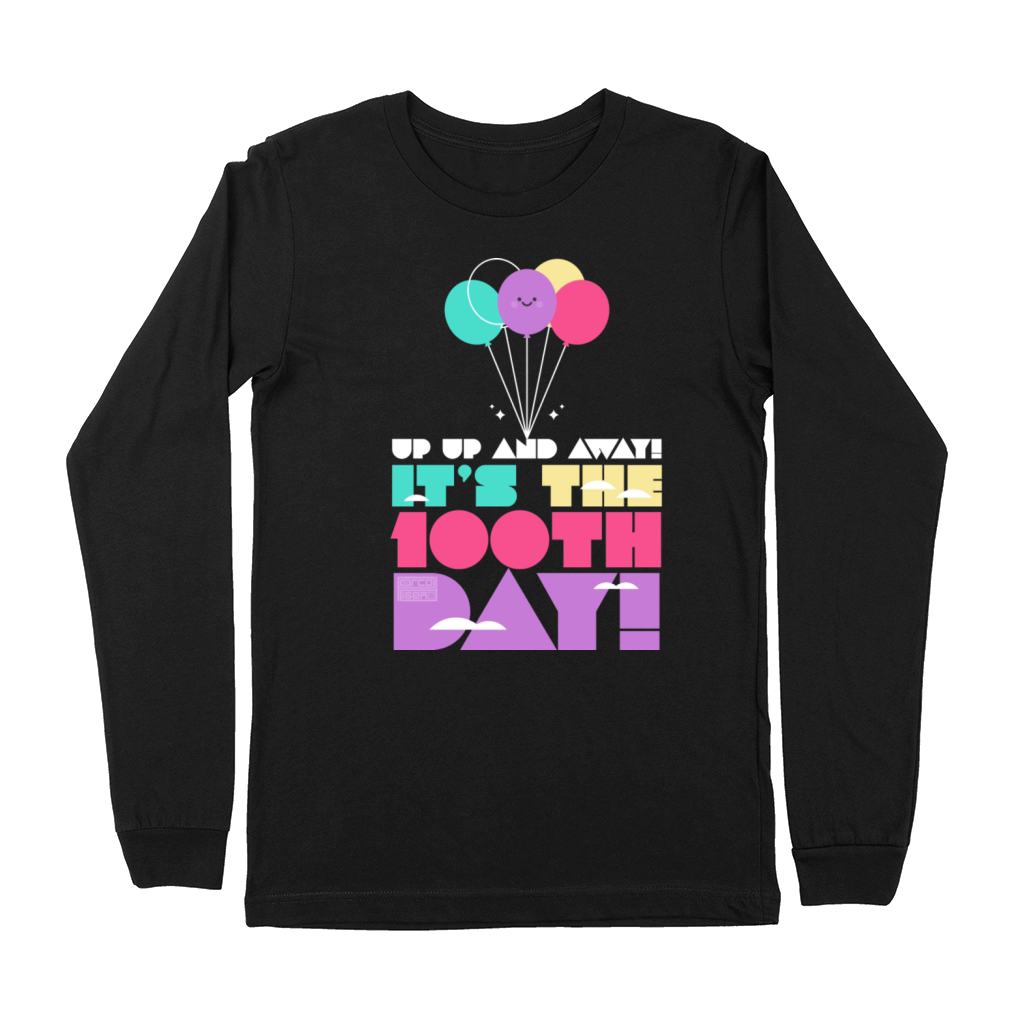 Cute Colorful Up and Away Balloon 100 Days of Scho Premium Long Sleeve