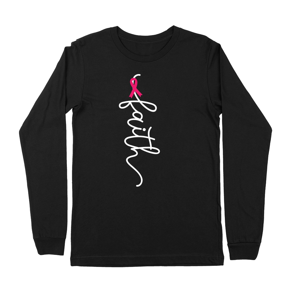 Faith Breast Cancer Awareness Premium Long Sleeve
