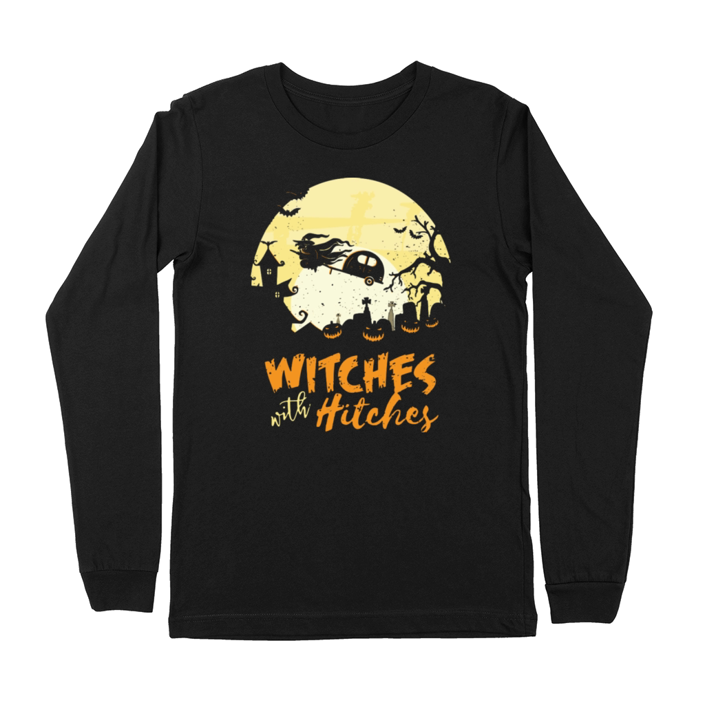 Halloween camping witches hitches funny Premium Long Sleeve
