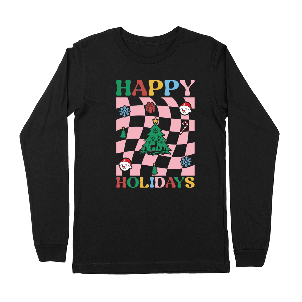 Happy Holidays Boho Flowers Premium Long Sleeve