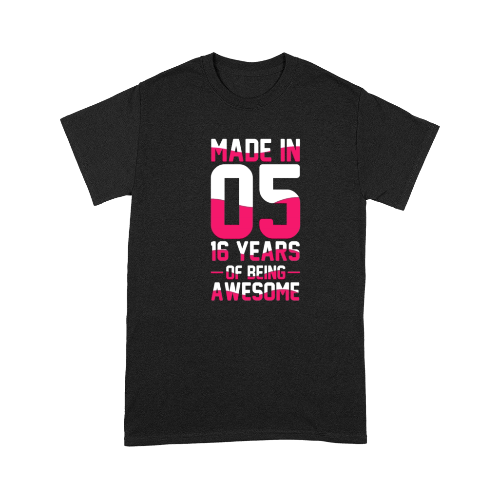 Sweet 16 Birthday Made in 05 16 Years Awesome Premium T-shirt