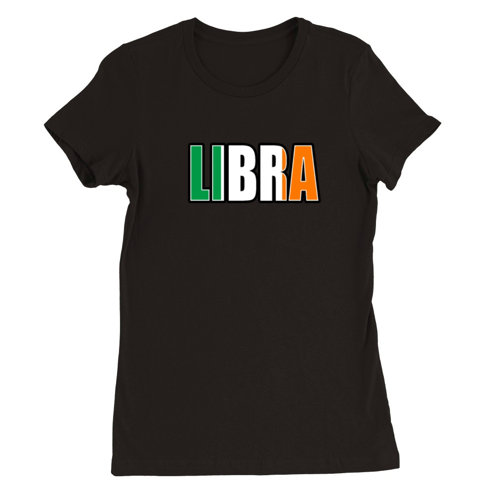 Libra Irish Horoscope Heritage DNA Flag Premium Womens Crewneck T-shirt