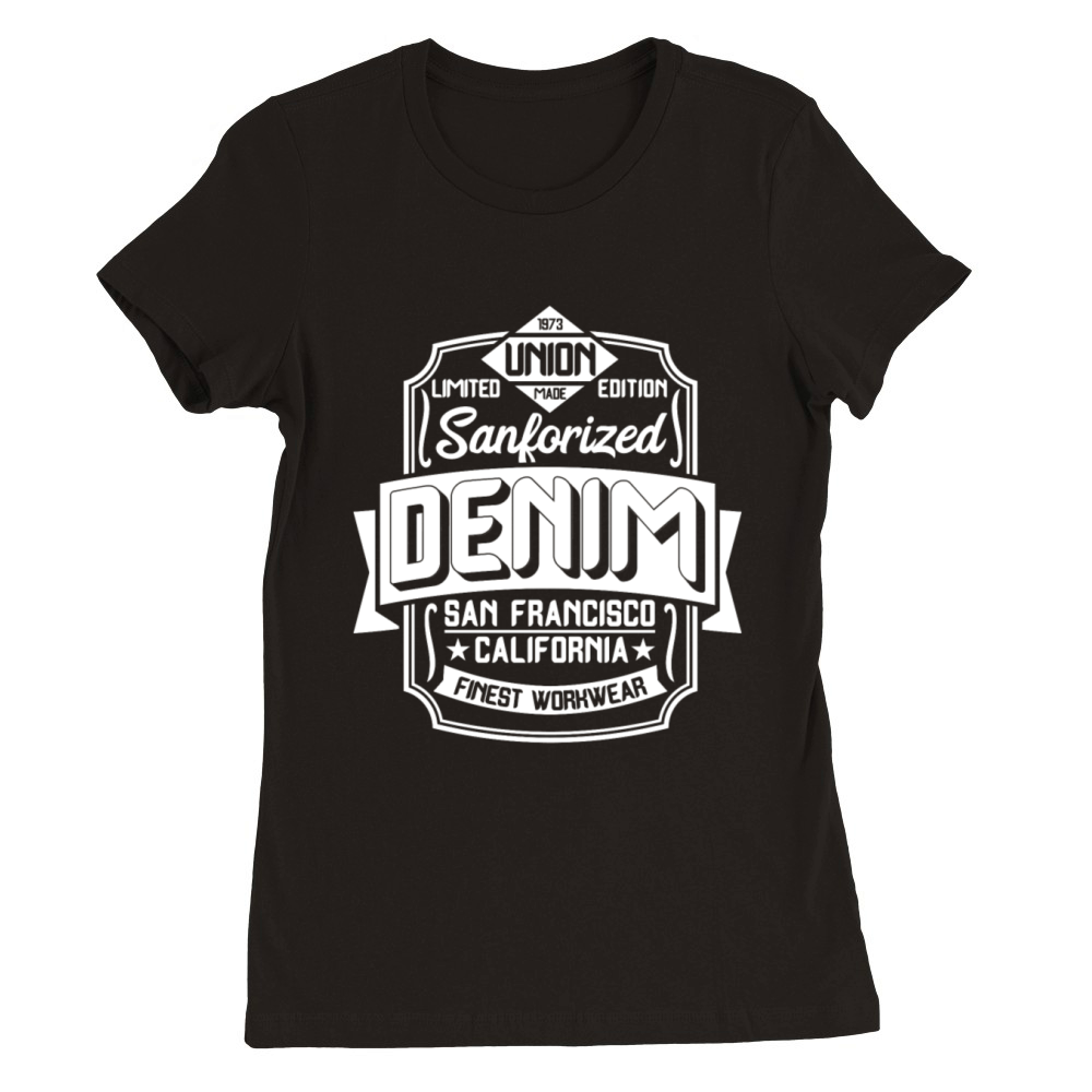 Retro Denim Premium Womens Crewneck T-shirt