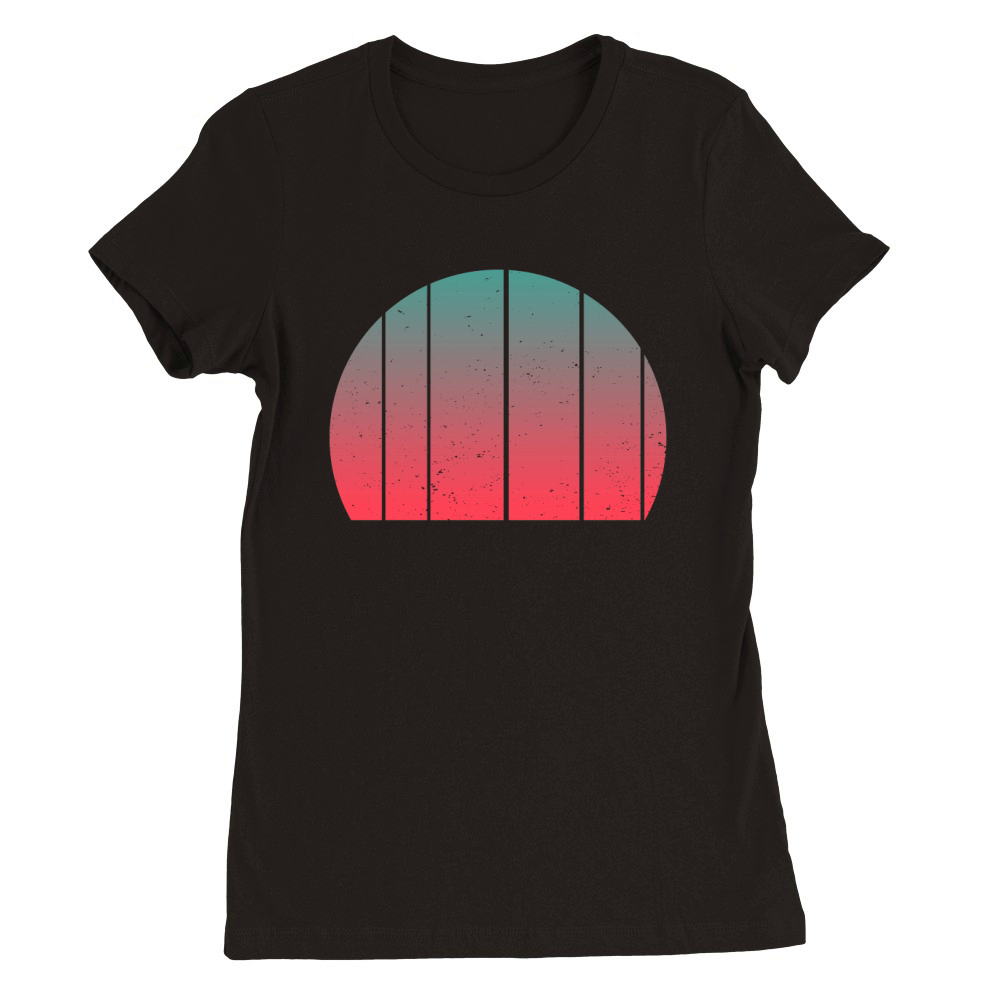 Vintage Retro Sunset (4) Premium Womens Crewneck T-shirt