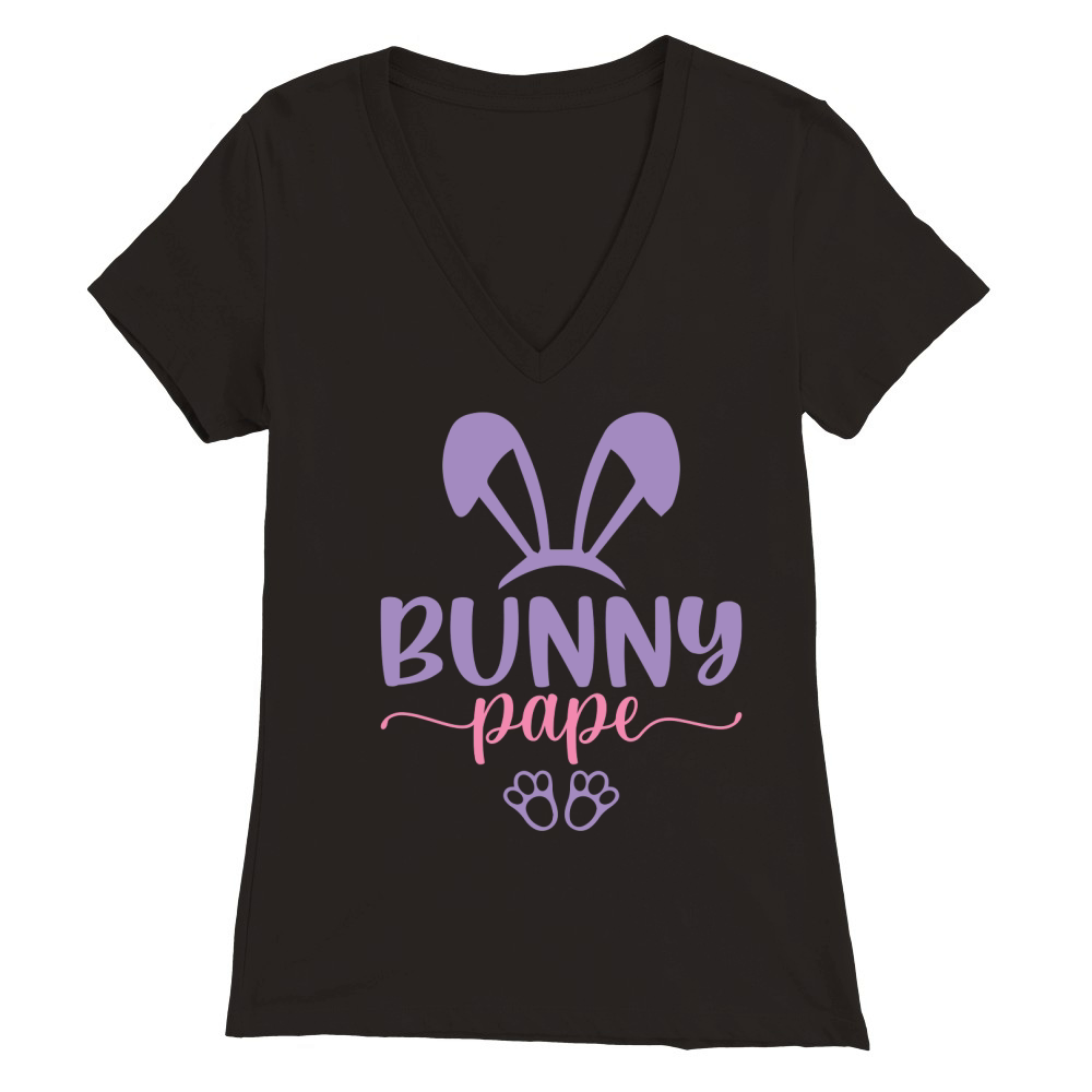 Bunny pape Premium Womens V-Neck T-shirt