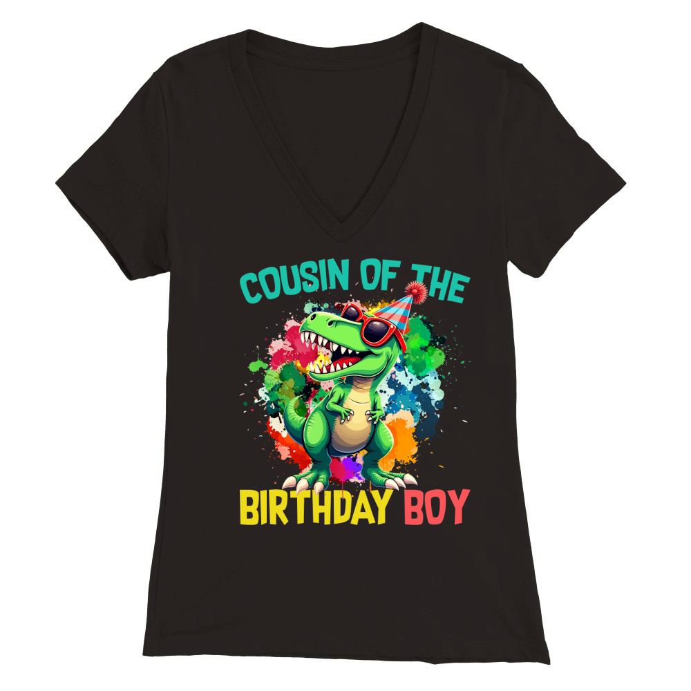Cousin of the bithday boy Premium Womens V-Neck T-shirt