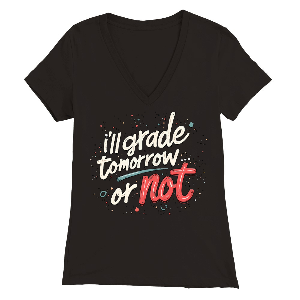 Ill grade that tomorrow or not Premium Womens V-Neck T-shirt