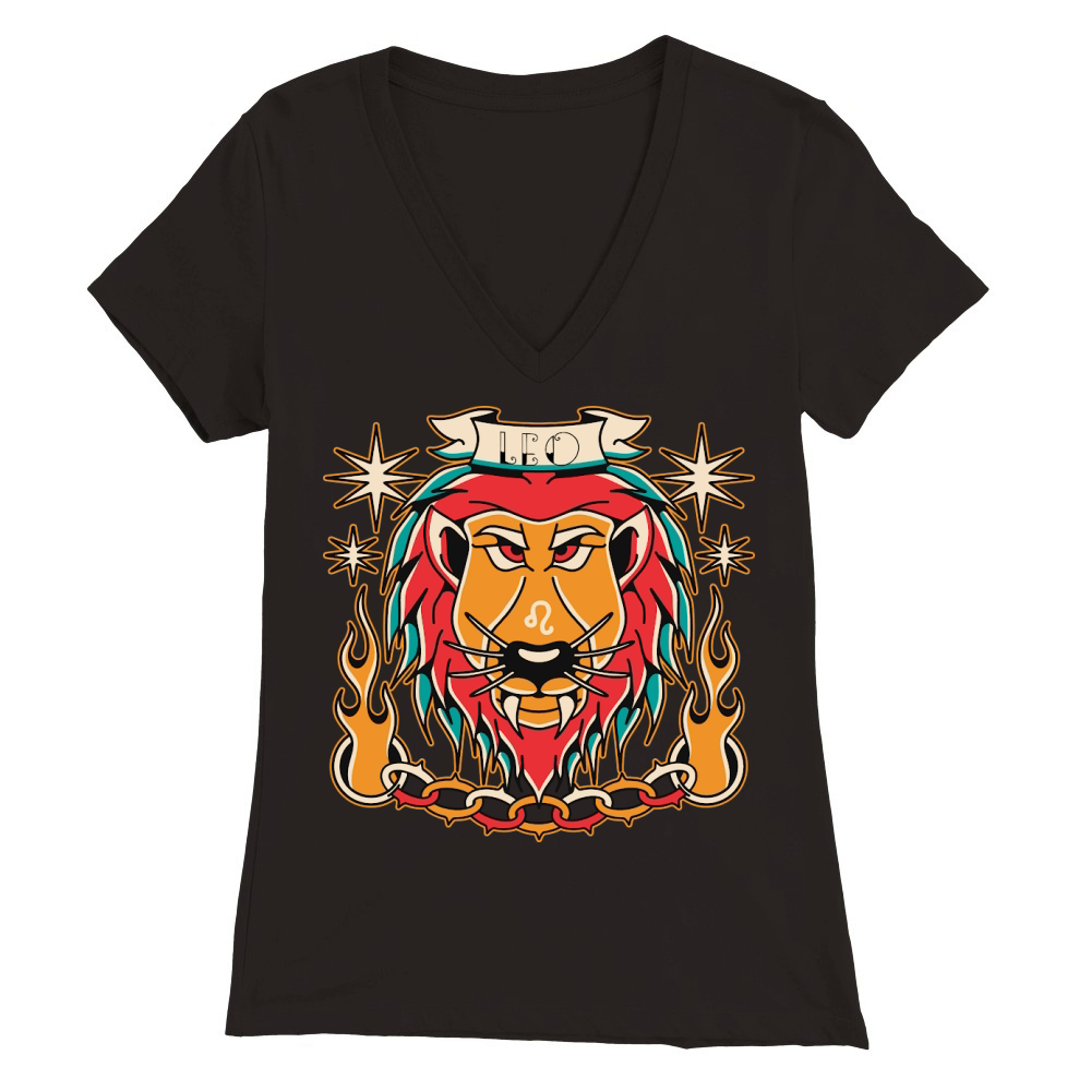 Leo Premium Womens V-Neck T-shirt
