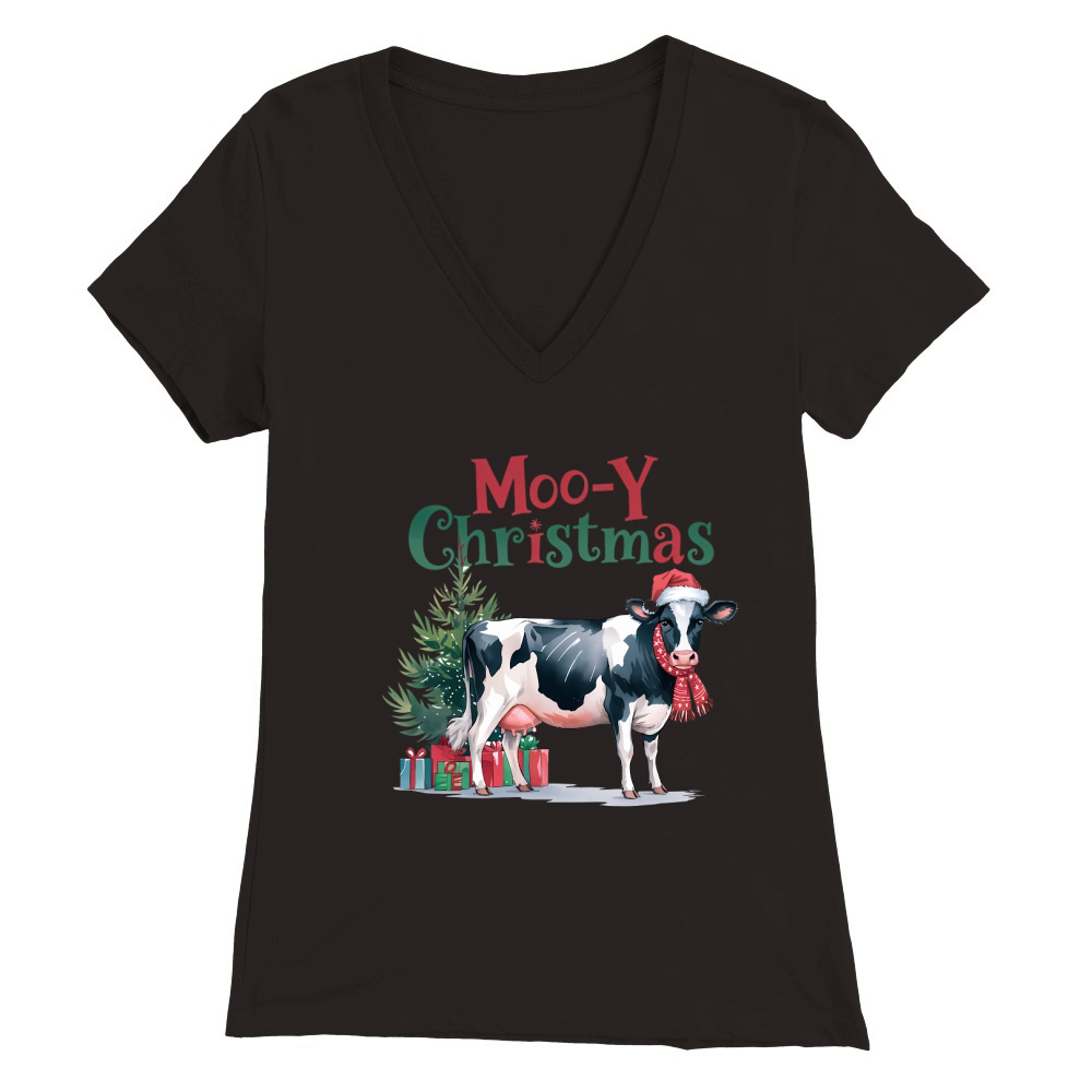 Moo Y Christmas Vintage 03 Premium Womens V-Neck T-shirt