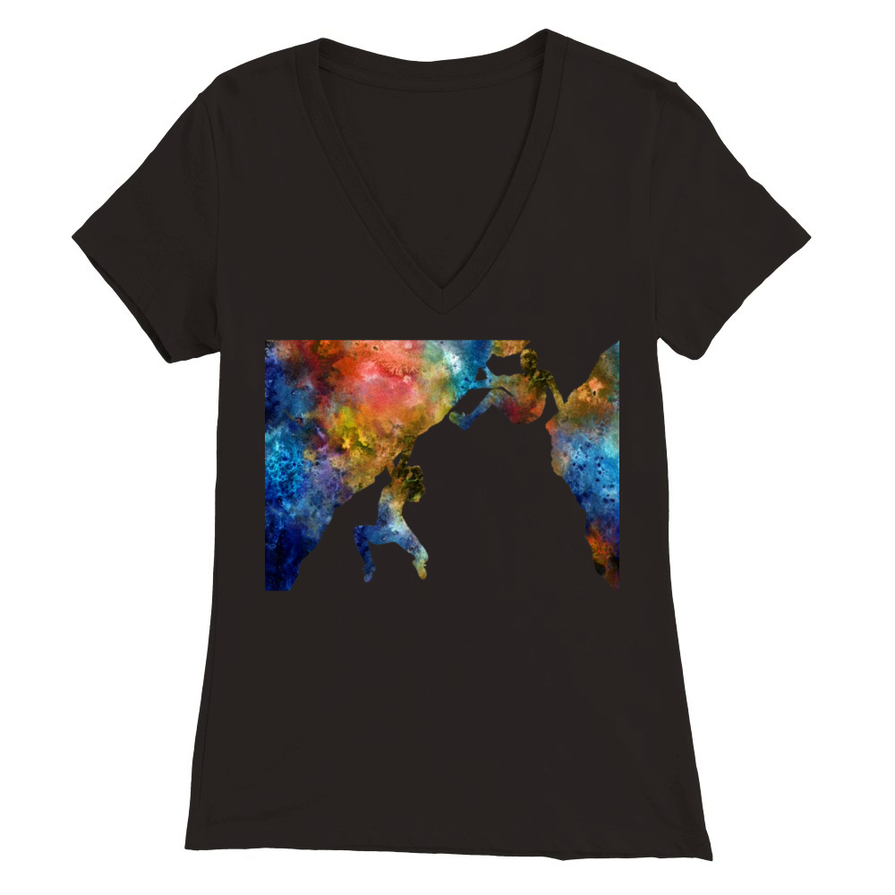 Rock climbing extreme sport Premium Womens V-Neck T-shirt