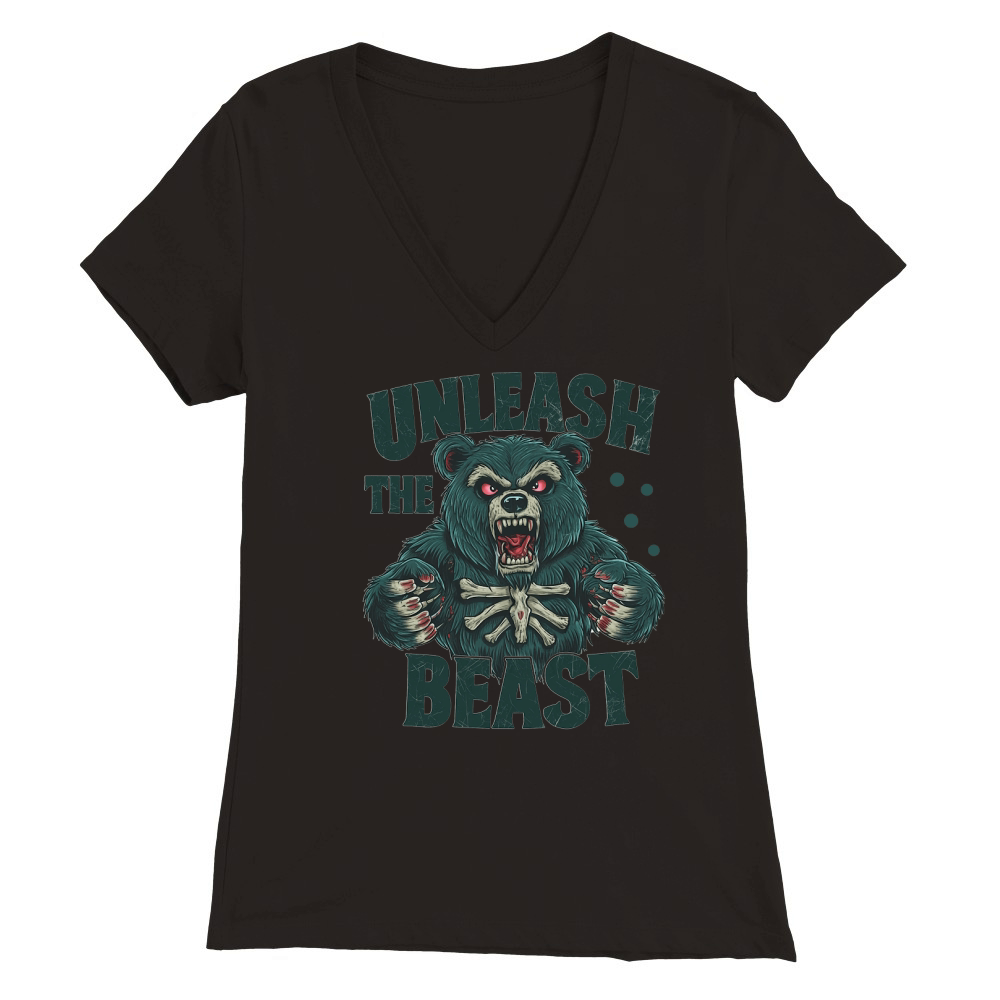 Unleash the beast Premium Womens V-Neck T-shirt