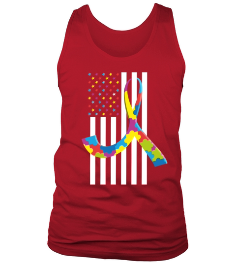 Autism Awareness Month - American Flag Tank Top Unisex