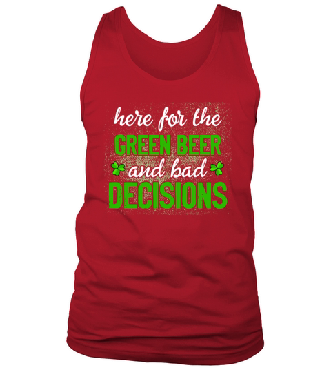 Green Beer and Bad Decisions Funny Pattys Day Tank Top Unisex
