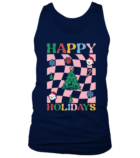 Happy Holidays Boho Flowers Tank Top Unisex