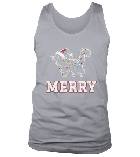 MERRY CAT WRAPPED BY CHRISTMAS LIGHTS D Color 2 Tank Top Unisex