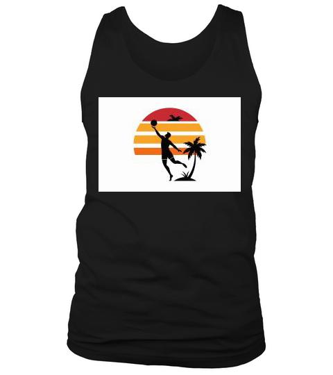 vibes t shirt design  black silhouette of volleyba (9) Tank Top Unisex