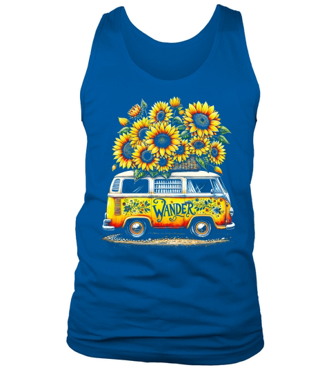 Vintage Wander Van with Sunflowers Tank Top Unisex