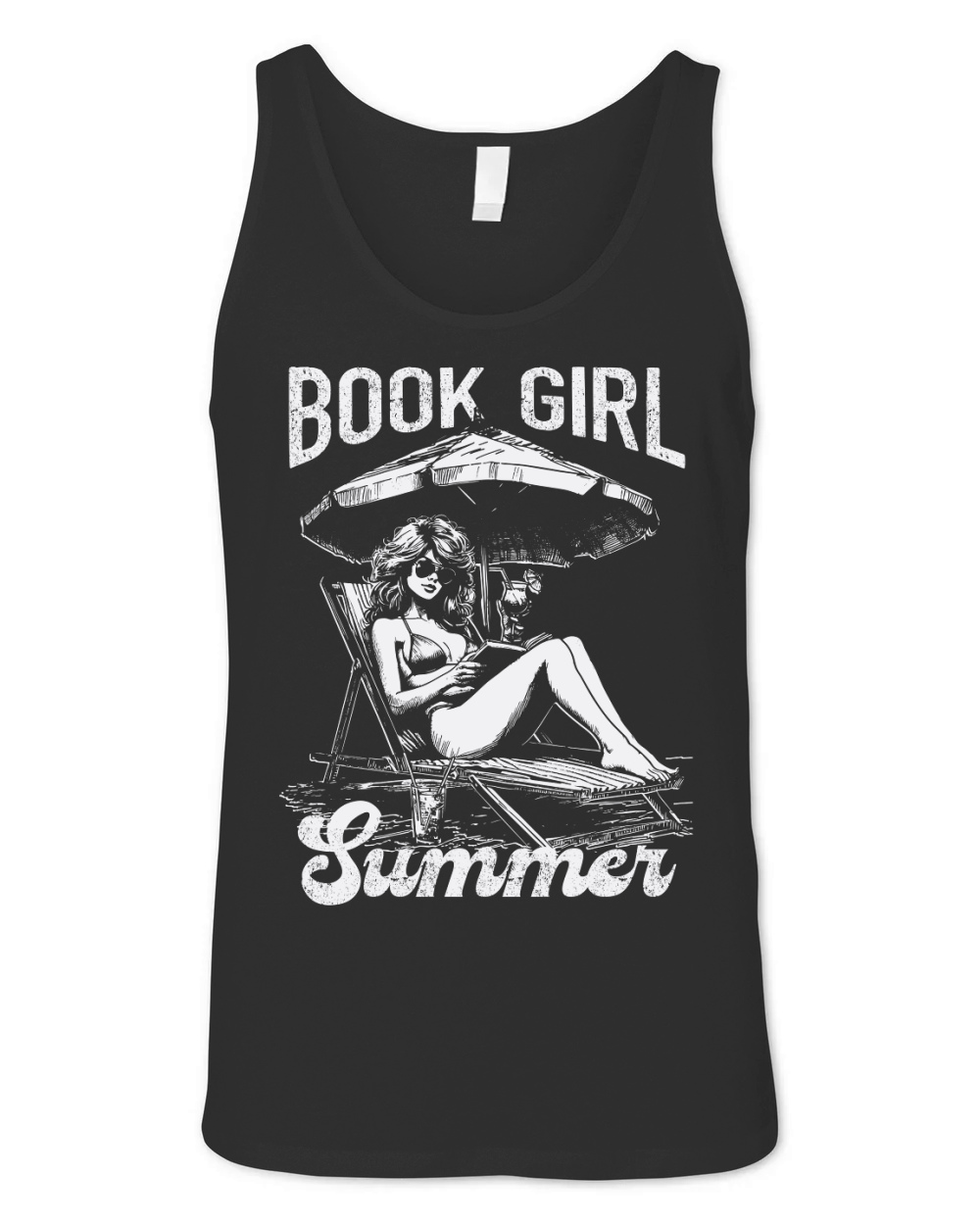 Book Girl Summer D White Unisex Jersey Tank