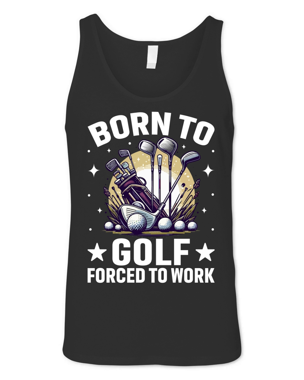 Born to golf forced to work Unisex Jersey Tank