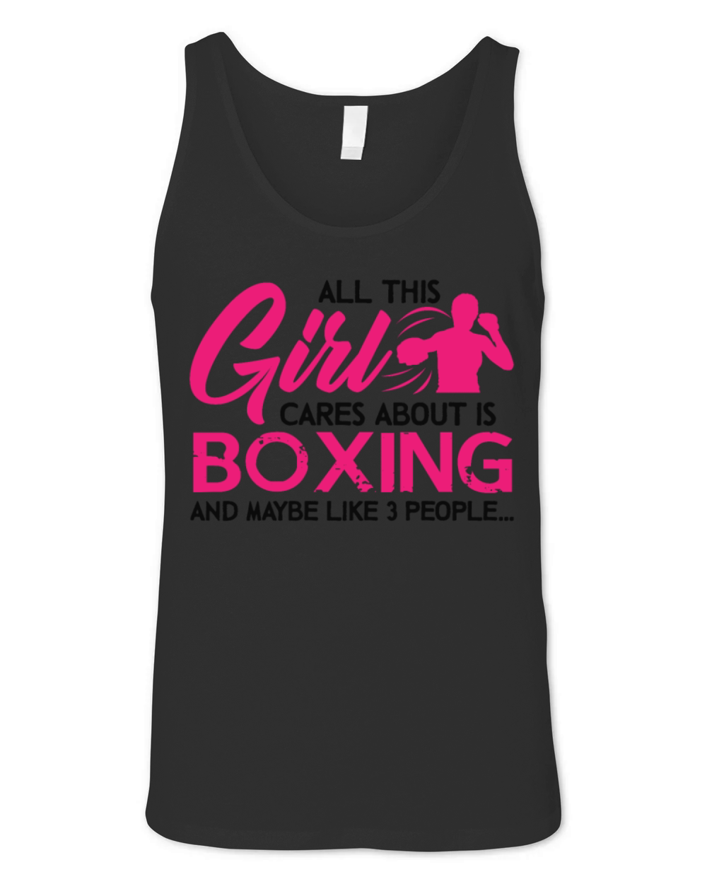 Boxing Girl Cares Hanes Tagles Unisex Jersey Tank