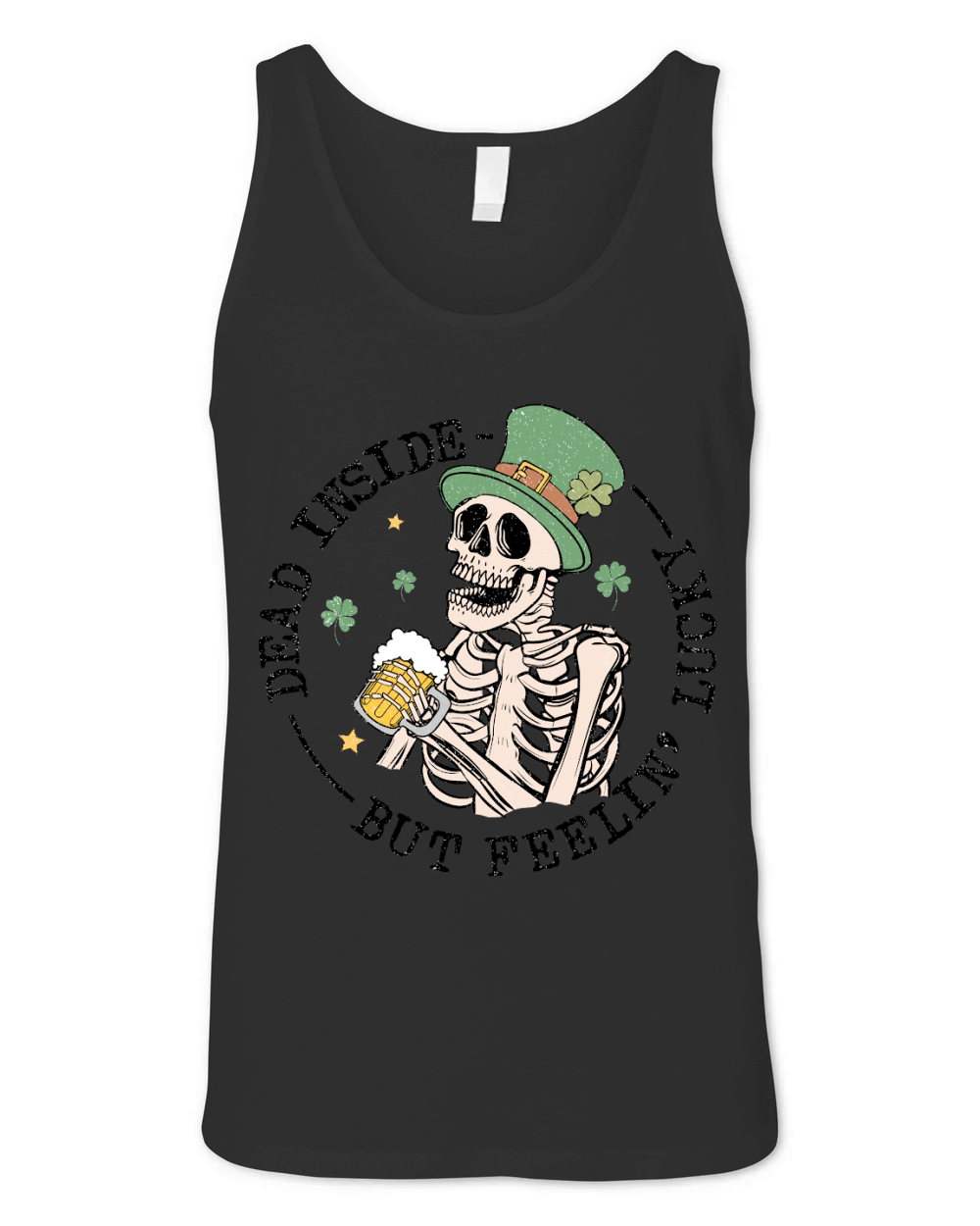Dead inside but feelin lucky Unisex Jersey Tank