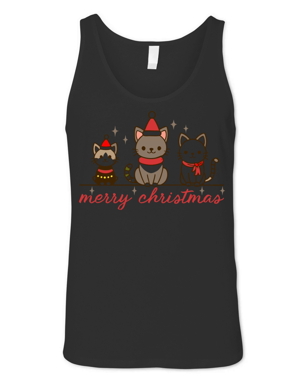 Merry Christmas Cat 7 Unisex Jersey Tank