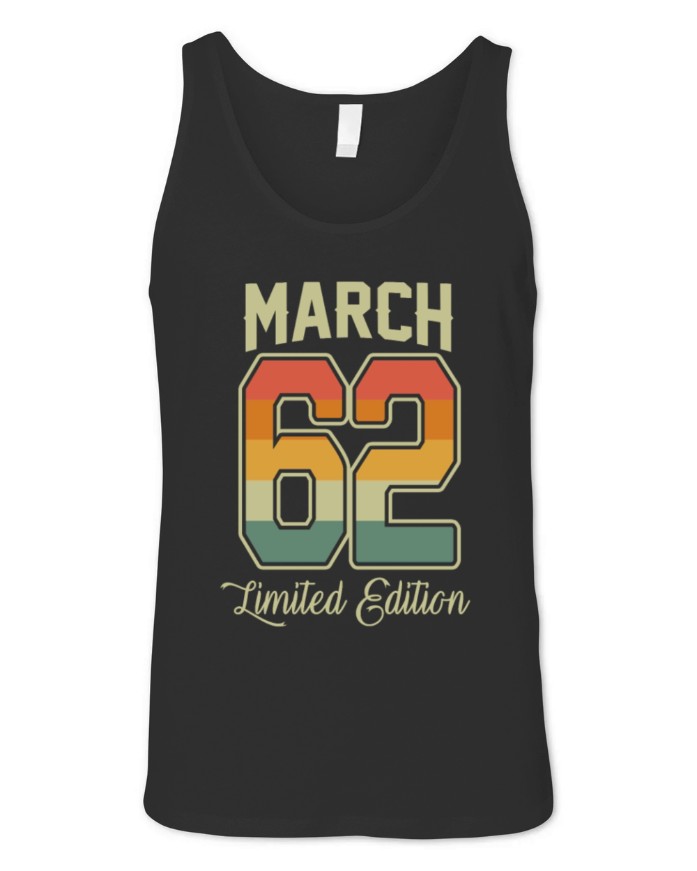 Vintage 60th Birthday March 1962 Sports Gift Unisex Jersey Tank