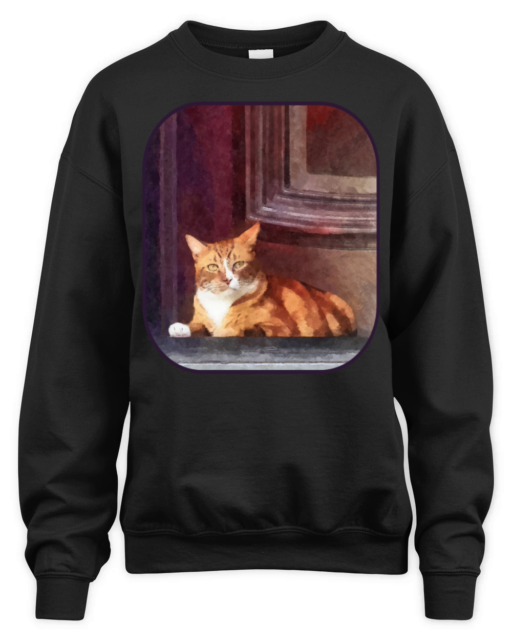 Cats - Orange Tabby in Doorway Unisex Premium Crewneck Sweatshirt