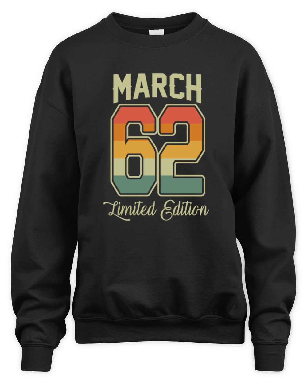 Vintage 60th Birthday March 1962 Sports Gift Unisex Premium Crewneck Sweatshirt