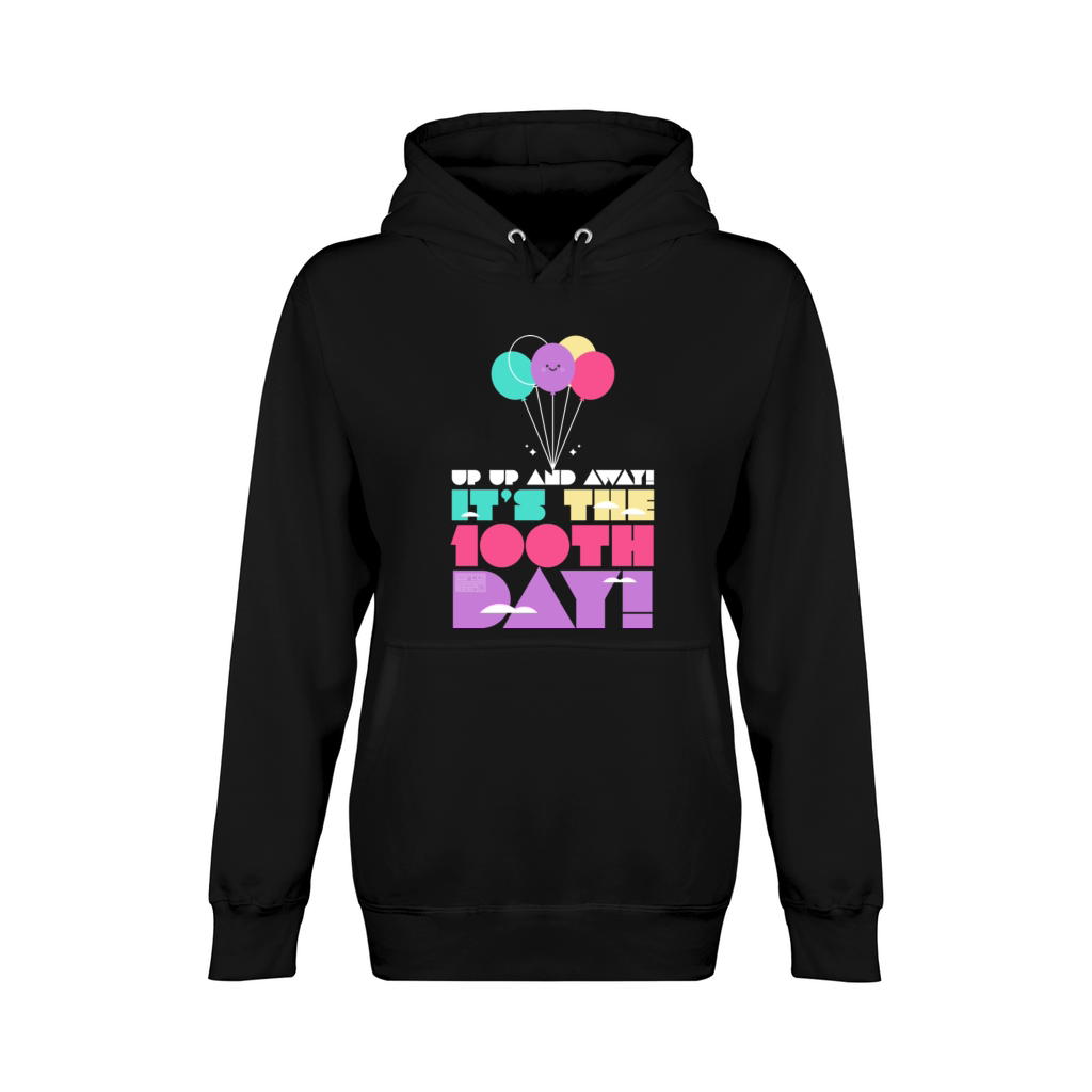 Cute Colorful Up and Away Balloon 100 Days of Scho Unisex Premium Pullover Hoodie