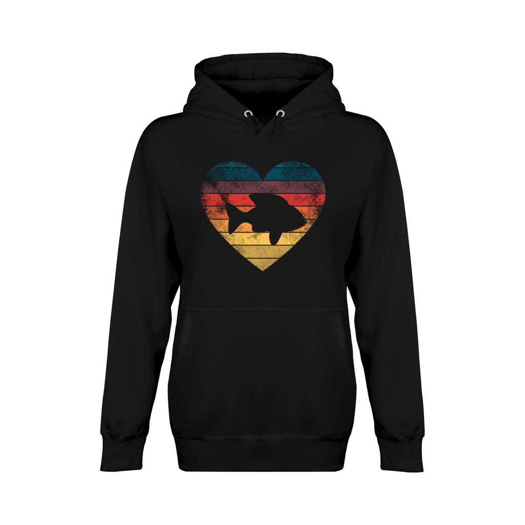 Funny Fish Heart Retro Vintage Cool For Fish Lover Unisex Premium Pullover Hoodie