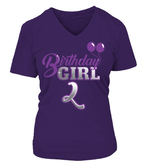 Birthday Girl two years - 2 Year Birthday Shirt V-neck T-Shirt Woman