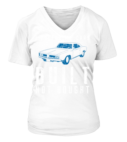 Built Not Bought Classic Detailer Car Restoration V-neck T-Shirt Woman