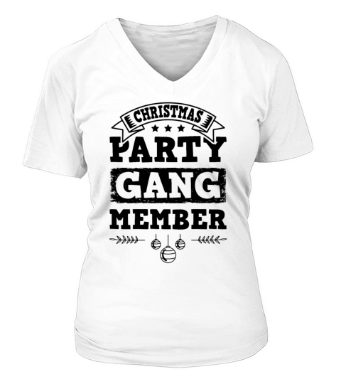 Christmas Party Gang Member V-neck T-Shirt Woman