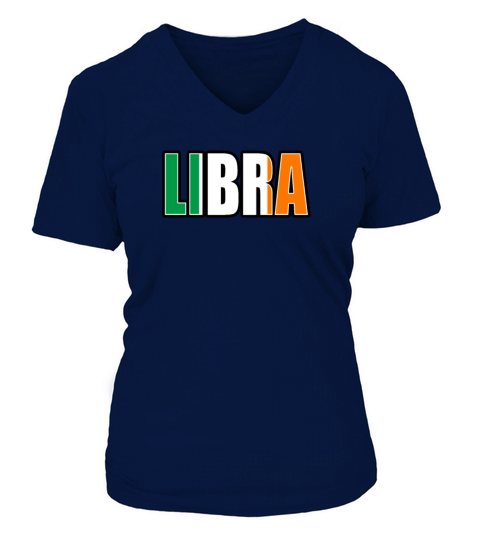 Libra Irish Horoscope Heritage DNA Flag V-neck T-Shirt Woman