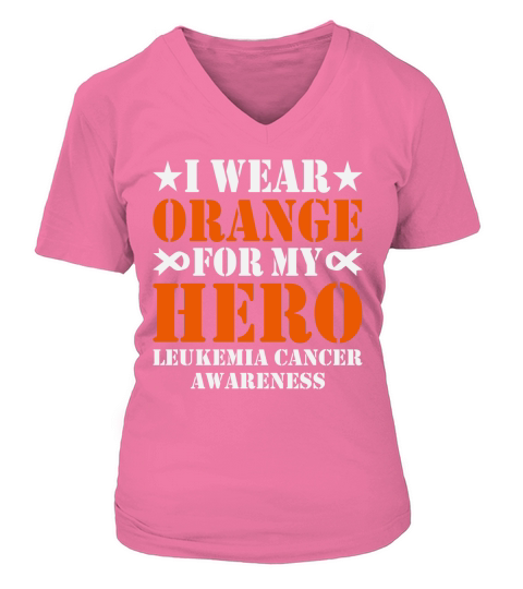 MY HERO, Leukemia Cancer Awareness V-neck T-Shirt Woman