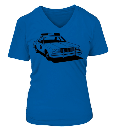 Police Car 04 V-neck T-Shirt Woman