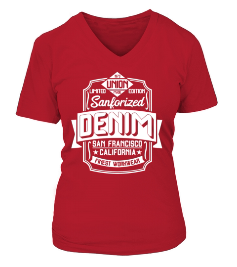 Retro Denim V-neck T-Shirt Woman