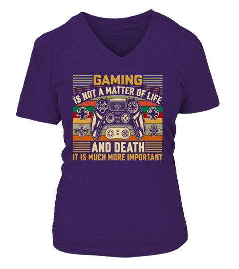 Retro Video Game   gaming is not a matter of life and death it is much more important V-neck T-Shirt Woman