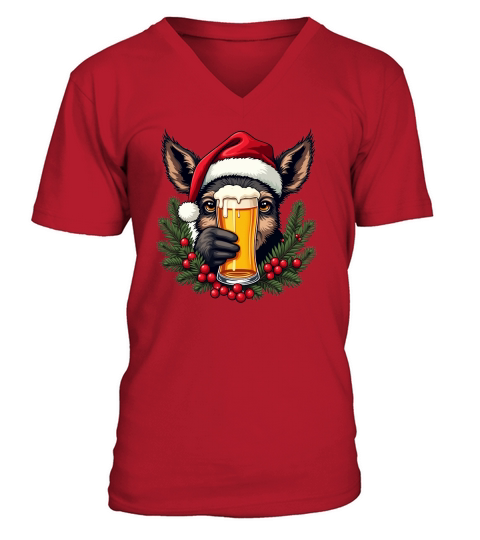 Animal Beer Christmas Sublimation Bundle V-Neck T-shirt