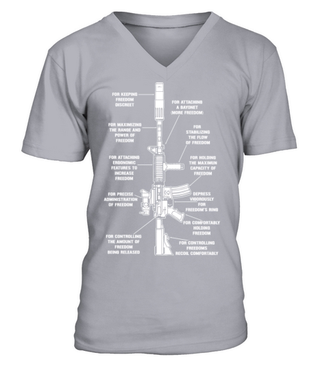 Gun - For keeping freedom discreet awesome t - shi V-Neck T-shirt
