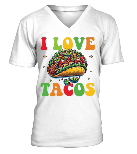 I Love Tacos V-Neck T-shirt