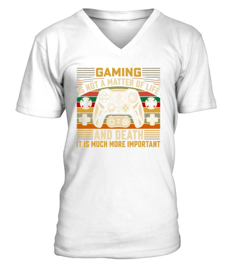 Retro Video Game   gaming is not a matter of life and death it is much more important V-Neck T-shirt