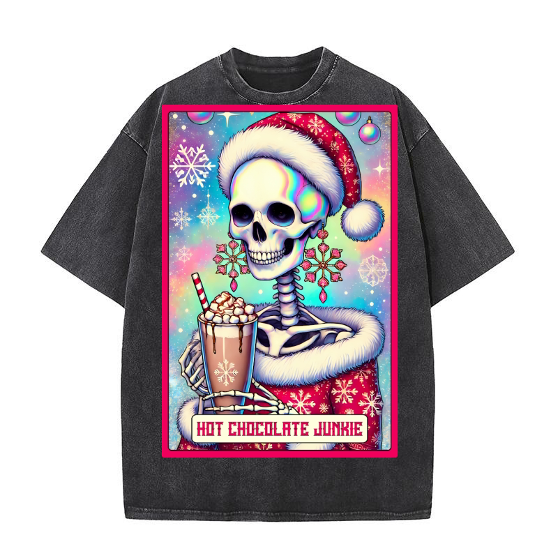 10.Christmas Skeleton Taro Cards Bundle Washed T-Shirt